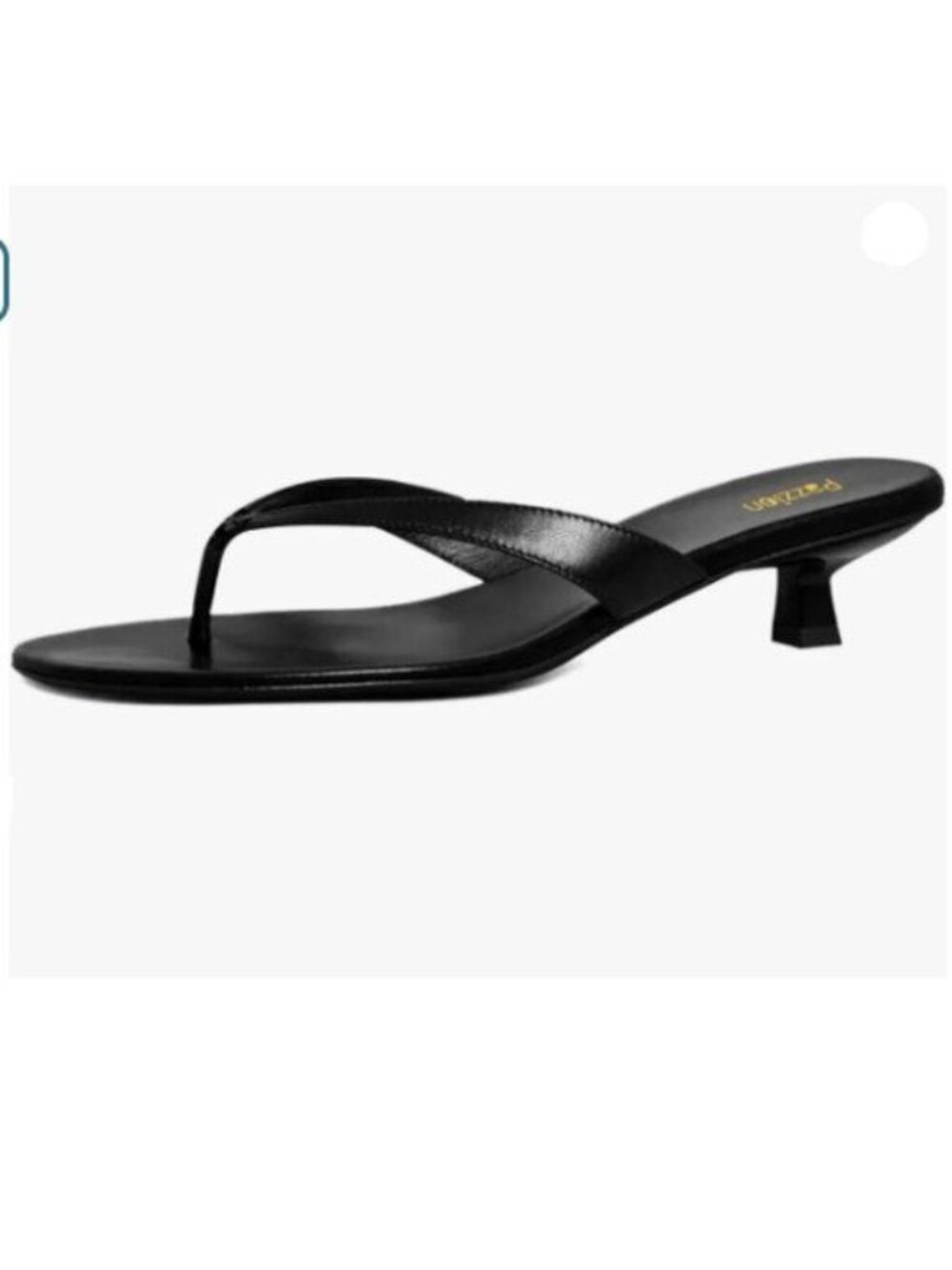 Pazzion Women Fashion Open Toe Kitten Heels Flip Flops Slip On Low Heeled Black